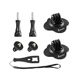JINGCHEN アクションカメラ ヘルメット insta360 粘着マウント gopro用粘着 三脚アダプター DJI用 ヘルメットマウントアダプター アクションカメラ マウント つまみネジ 接着バックル カメラアクセサリーセットdji osmo action 5 pro/4/3/2/gopro13/12/11/10/9/8/akasoなど対応 (ブラックB) (A)