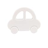 Mamimami Home 歯がため 歯固め シリコーン製 カー おしゃぶり ベビー知育玩具 おしゃぶりチェーン アクセサリー 男の子 出産祝い 内祝い ギフト 7.7x6cm 1個ホワイト [BPA