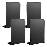 Copeflap ブックエンド ブックスタンド 本立て 金属 倒れない 4個セット 滑り止め付き (黒)