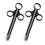 Soxeeh ローション注入器 10ml容量 シリンジ プラスチック ラブ注入 2本セット（ブラック）