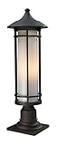 Z-Lite 530PHM-533PM-ORB Outdoor Pier Mount Light with Glass Oil Rubbed Bronze Finish, Matte Opal by 