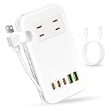 素直な虹 電源タップ USB-C コンセント PD 65W Type-C 【３つUSB-C ポート・２つUSB-A ポート・２つACコンセント・PSE認証済・ケーブル収納式】急速充電 USB C-C 65Wケーブル付き 電源ケーブル30cm AC1400W出力 ノートＰＣ MacBook/iPad/iPhone Xperia/Galaxy/Androidなどに対応