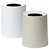 イデアコ ゴミ袋が隠せるゴミ箱 チューブラー オム TUBELOR HOMME 2個セット ごみ箱 ダストボックス (リッチホワイト×サンドホワイト)