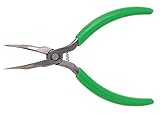 Xcelite CN7776 Curved Long Nose Plier, Serrated Jaw, 6" Length, 1-23/64" Jaw Length, Green Cushion G