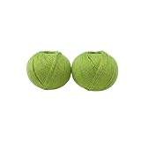 コットン毛糸 全9色 細め 約2mm 中細〜合太 2玉/5玉セット 編み物 ハンドメイド 手芸糸 (2, グリーンティー)