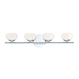 Eurofase Marche Etched Globe 4 LED Bathbar仕上げ、曇りガラスシェード、26.75インチwide-model 31795 – 012、クロム