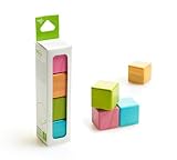 4 Piece Tegu Magnetic Wooden Block Cube Set, Tints [並行輸入品]