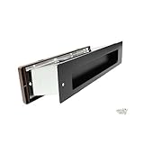 ハイロジック:郵便ポスト 横型内フタ付 大壁用 黒 Ｎｏ．3000 00094361 ×5セット