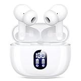 イヤホン bluetooth ワイヤレスイヤホン タッチコントロール (白)