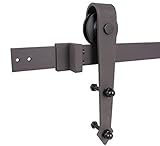 TMS tsq08-orbモダンアメリカンスタイルバーン木製スライドドアハードウェアクローゼットセット、ダークコーヒー