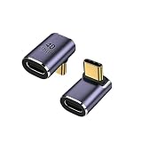 2個セット USB 4.0 Type C 変換 アダプター L字 USB C メス to C オス 90度 コネクター 40Gbps高速データ転送&PD 100W/5A急速充電& 8K 映像出力 タイプc type-c 変換アダプタ スリムデザイン 90度 Type-C用磁気変換アダプター (2個セット,上下)