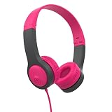 JLab JBuddies Gen 2 折りたたみ式キッズ有線ヘッドフォン、ノイズアイソレーション、音量制限、対象年齢2歳以上、ピンク/グレー