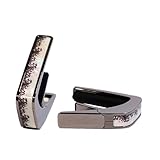Thalia Guitar Capo - デラックスシリーズ(ユニバーサルオクターブタッチフレットパッド2個付き新モデル)ブラッククローム-ホワイトパールウェーブ