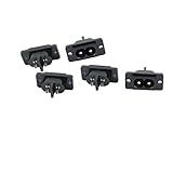 uxcell 電源インレット 2端子 C8タイプ PCBボード パネル取り付け オス AC 250V 10A 5個入り