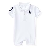 ポロ ラルフローレン ビッグポニー・コットンメッシュ・ショートオール[ホワイト](男の子6～9か月用) [並行輸入品]