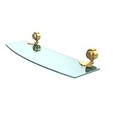 Allied Brass 433/18-PB 18' x 5' Beveled Glass Shelf Polished Brass [並行輸入品]