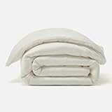 NELPANDA 高級綿100％ 掛け布団カバー CLASSICシリーズ 5つ星ホテル仕様 サテン織 300本高密度 綿 長繊維コットン100% オールシーズン ベッドリネン 上品でなめらかな光沢 （シングル・150×210cm, ホワイト）