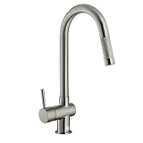 VIGO Gramercy Single Handle Pull-Down Kitchen Faucet, Stainless Steel [並行輸入品]