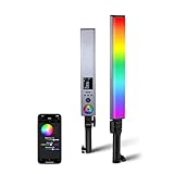 NEEWER RGBスティックライト チューブ型撮影ライト 2.4G/APP制御 360°タッチ可能 RGBWW色相ミキサー フルカラー LEDビデオライト 0-100%調光 2500K-10000K 色温度 CRI/TLCI97+ 高演色 18シーン バッテリー内蔵 ハンドヘルドライト ライブ配信/ビデオ録画/YouTube写真撮影用 BH30S