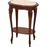 【メーカー直送】大理石トップ電話台 オーバル 商品コード：32176 不二貿易