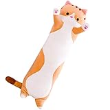 [Stylish Soda] 抱き枕 ぬいぐるみ 猫 本体 だきまくら 枕 ねこ わたしのムギちゃん (ブラウン,70cm)