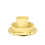 bobo & Boo竹5ピース子供の食器類、パシフィックブルー、非毒性& Eco friendly kids Mealtime Set for Healthy Infant Feeding、Great