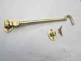 IRONMONGERY Worldâソリッド真鍮キャビンフックと目Shedゲートドアラッチサイレントパターンで4サイズ( 10インチ/ 250 mm Polished Brass ) by ironm