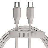 atRise ケーブル Type-C 最大出力65W (20V 3.25A) 充電&データ転送 USB 3.1 [急速充電 (PD対応) ] シリコン素材 結束バンド付き iphone ipad android PC 各種対応 1.5m ホワイト