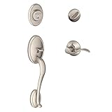 Wakefield Single Cylinder Handleset and Left Hand Accent Lever, Satin Nickel (F60 WKF 619 ACC LH) [並