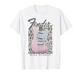 Fender Pink Grunge Leopard Guitar & Logo Tシャツ