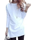 [YuMEET] ユーミート Tシャツ 長袖 綿100％ ロング スポーツ トレーニング 半袖 レディース無地 白 カジュアル ヨガ トップス 長袖シャツ 綿100 薄手 ラウンドカット 白t コットン simple 白 L