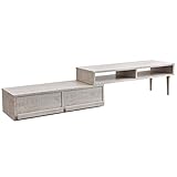 タンスのゲン 国産 コーナーテレビ台 伸縮 完成品 GRACIA アンティークホワイト 21070010 AW