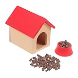 Abaodam 1 セット ドールハウス犬小屋 木製 ミニ犬小屋モデル ミニ家具モデル 家の犬小屋のおもちゃ ミニチュア犬小屋 犬小屋の飾り ミニケンネルハウス 家の家具 プラスチック 赤