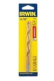 Irwin Tools 63922 Single Titanium Coated High-Speed Steel 135-Degree Split Point Drill Bit, 11/32" b