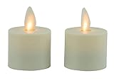 High Quality Mystique Set of 2 Flameless Tea Lights, 1.5-Inch, Ivory