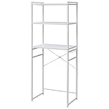 [山善] レンジ台 作業台 ゴミ箱上ラック レンジボード 収納目安45Lゴミ箱2個分 幅65×奥行41.5×高さ170cm ホワイト(ツヤなし) RPE-F653(WH)