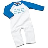 Funny New Baby Gift - Eat Sleep Poop Slogan Babygrow / Baby Gift 0-3 months BLUE by Nappy Head