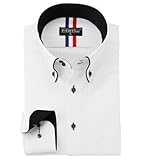 [PARIS 16e] ワイシャツ 長袖 メンズ ノーアイロン ボタンダウン ドゥエボットーニ ストレッチ 白 青 LL A