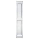 12 in. x 39 in. Raised Panel Vinyl Exterior Shutters Pair in #001 White [並行輸入品]