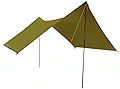 ZEROGRAM(ゼログラム) Minimalist Recta tarp(OLIVE) / レクタ 軽量 タープ 350×290 UV 遮光 高耐水 防水 コンパクト 設営撤収簡単 ガイライン ペグ付属