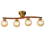 インタ－フォルム シーリングライト LT-4024WH オーウェン アンバー LED電球付 ゴールド ウッド ガラス