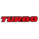 [ネグエス] ターボエンブレム TURBO ターボ 車 エンブレム ステッカー カーステッカー 25mm×157mm レッド