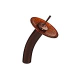 VIGO VG03002RB022 Single Lever Waterfall Faucet with Mahogany Moon Glass Disc in Oil Rubbed Bronze b