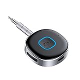 Uandear 超小型bluetooth レシーバー 音楽再生 - ブルートゥース レシーバー 受信機 | AUX bluetoothポータブル3.5mm ジャック スピーカー - 有線ヘッドホン/カーオーディオ コンポ/ホームステレオシステムに対応 - 2台同時接続 16Hバッテリー寿命 日本語取扱説明書