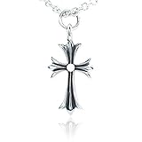 [Aqureg] ネックレス メンズ レディース シルバー ロザリオ クロスネックレス シルバー925 チェーン 50cm 専用BOX付き プレゼント (シルバー)