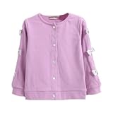 enchante petit(アンシャンテ プティ) キッズ 子供 肉厚サイドリボンカーディガン≪全8色≫ 130cm #パープル