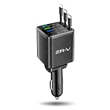 ホンダ新型ＺＲ－Ｖ 7in1 車載 急速充電器 シガーソケット デュアルUSB/PD 3.0A 急速充電ＺＲ－Ｖ2023(令和5)年～ RZ3 RZ4 RZ5 RZ6全系 カーチャージャー 急速充電 一拖七 12V-24V 対応 Huawei iPhone Android スマホ タブレット 充電 伸縮ケーブル 180°調整 (ブラック)