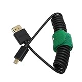 HangTon Micro HDMI - HDMI 4K 60p 6K 8K コイルケーブル Sony A7C A7R IV Canon R8 R10 R6 mkII XT4 Lumix S5 カメラ Ninja V Monitor DJI RS HDMI 2.1 Type A D Ultra HD用, Coiled 30cm, ストレートHDMI