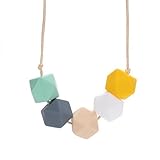 Mesinton Baby Teething Necklace,BPA Free and FDA Certification,Silicone Stylish Teether Necklace for