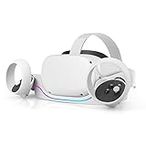 Esimen Quest 2用充電ベース, VRウォールマウント充電器、高速充電ステーション、Quest 2用のモニタースタンド, Quest 2用充電ドック, 呼吸灯付きケーブル (白)